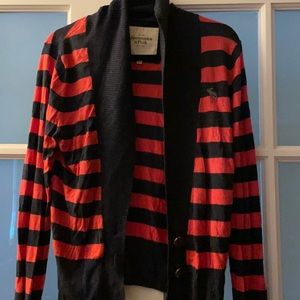Striped long sleeved cardigan